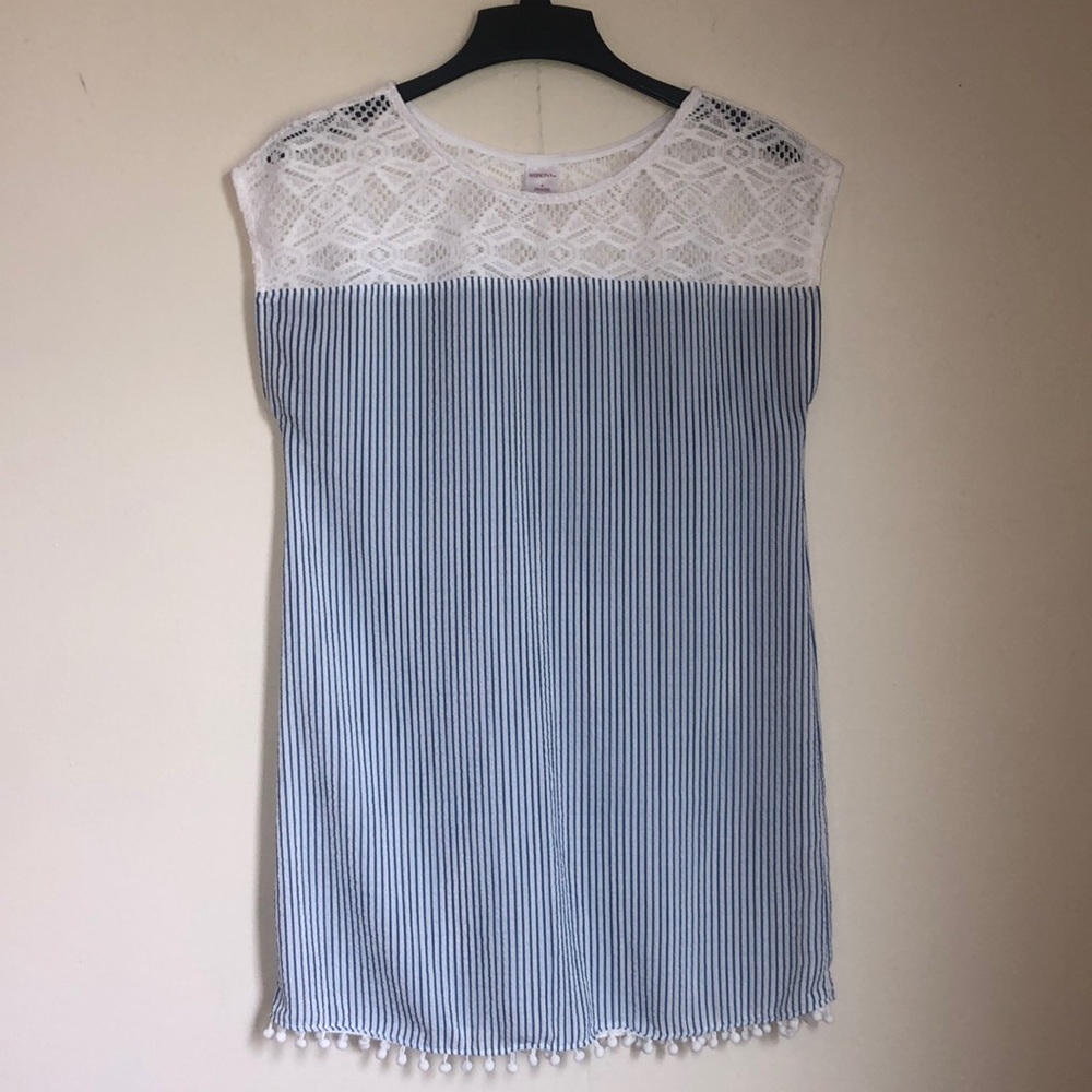Striped Lace Swim-Wear Cover Up